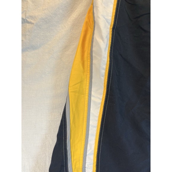 Men's Speedo Board Swim Trunks Navy Blue with White and Yellow Stripes, XXL, New - Picture 6 of 10